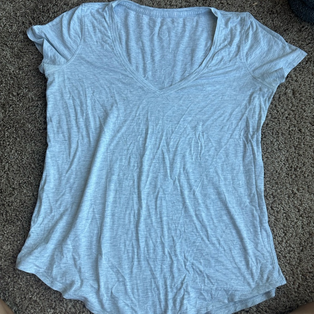 lululemon athletica Light Gray V-Neck Tee